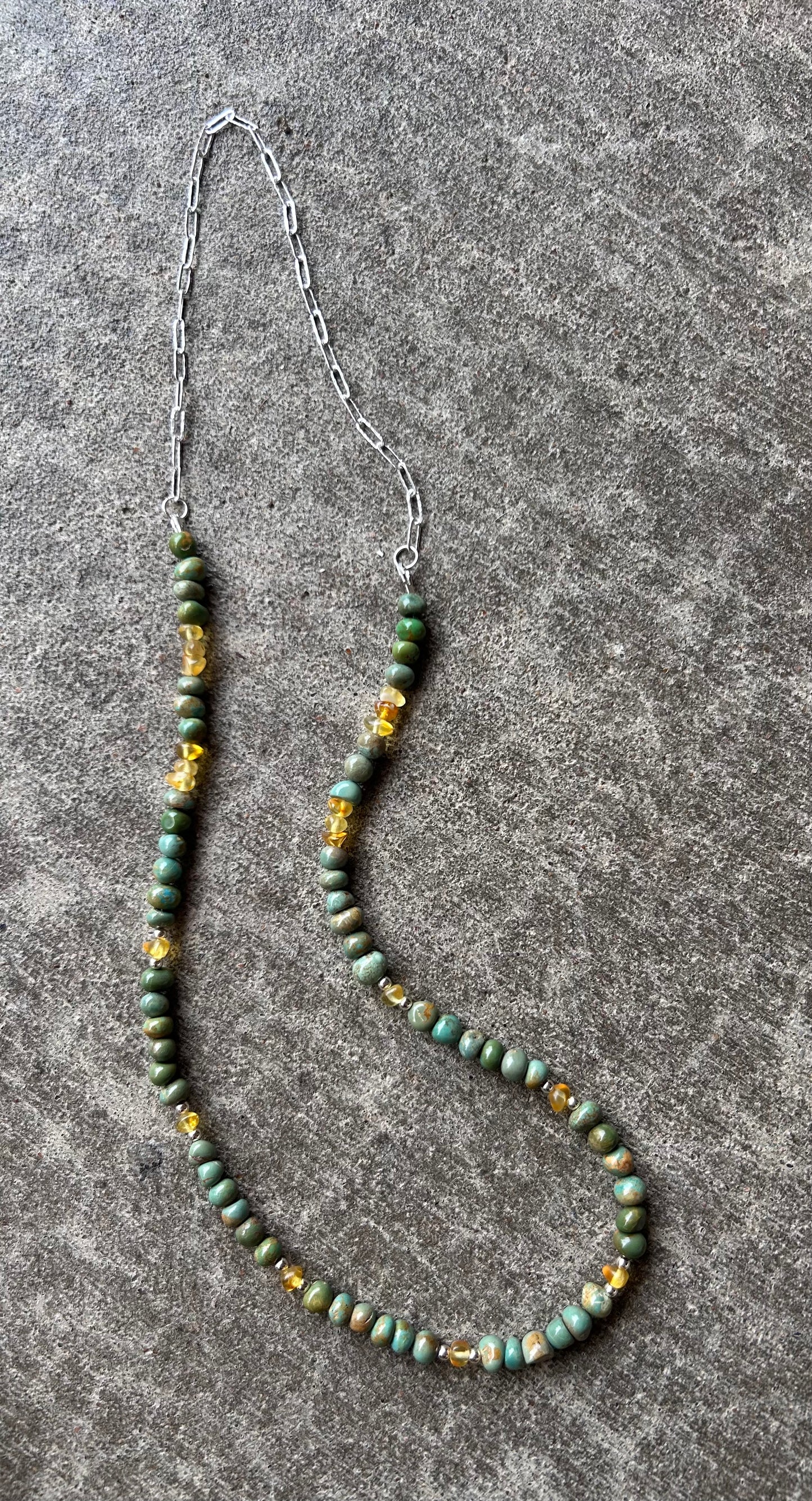 Beaded Turquoise & Baltic Amber necklace