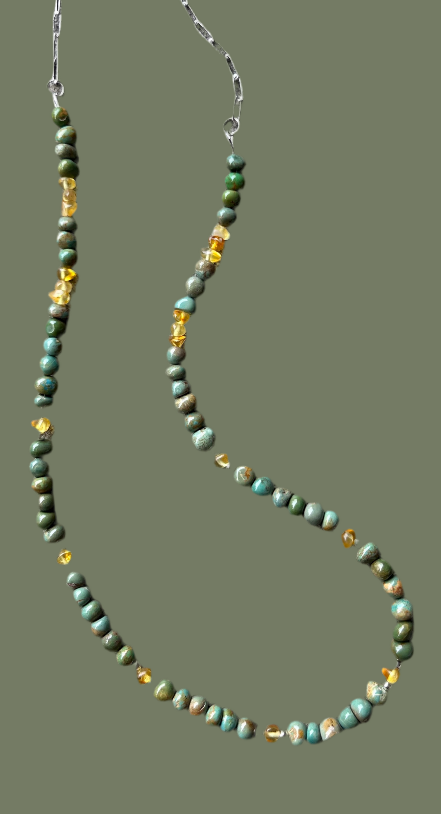 Beaded Turquoise & Baltic Amber necklace