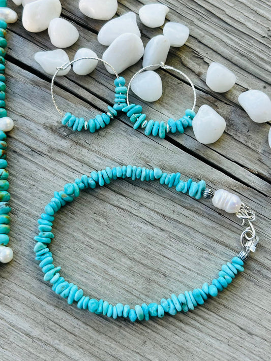 Whitewater Turquoise Bracelet & Earring Set