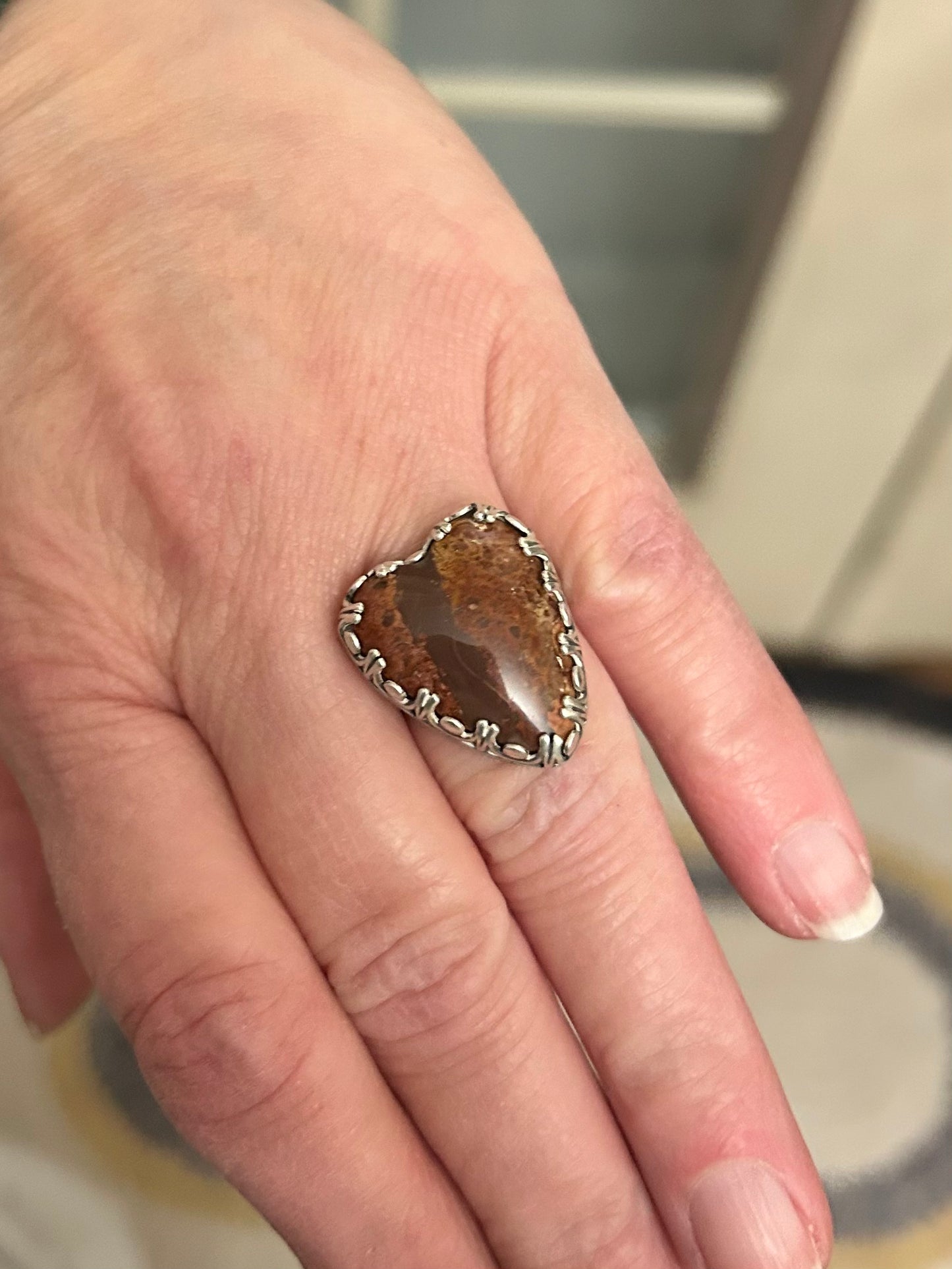 Jasper Bleeding Heart Ring