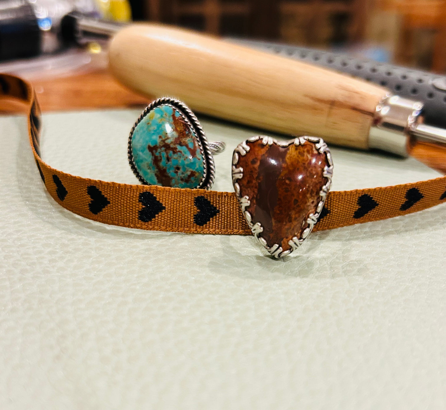 Jasper Bleeding Heart Ring
