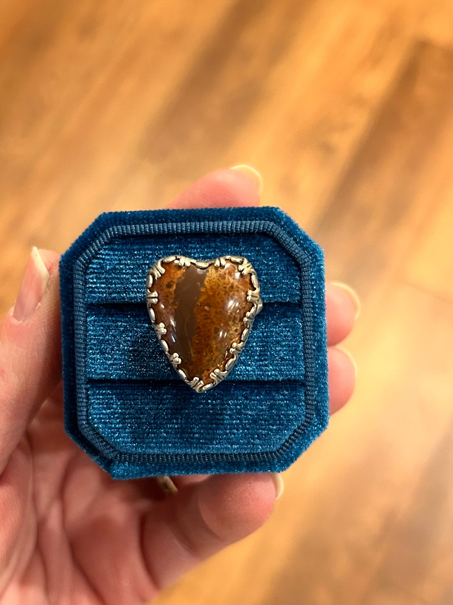 Jasper Bleeding Heart Ring